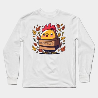 Funny Turkey Cat Meow Thanksgiving Day Shirt For Men Women Long Sleeve T-Shirt